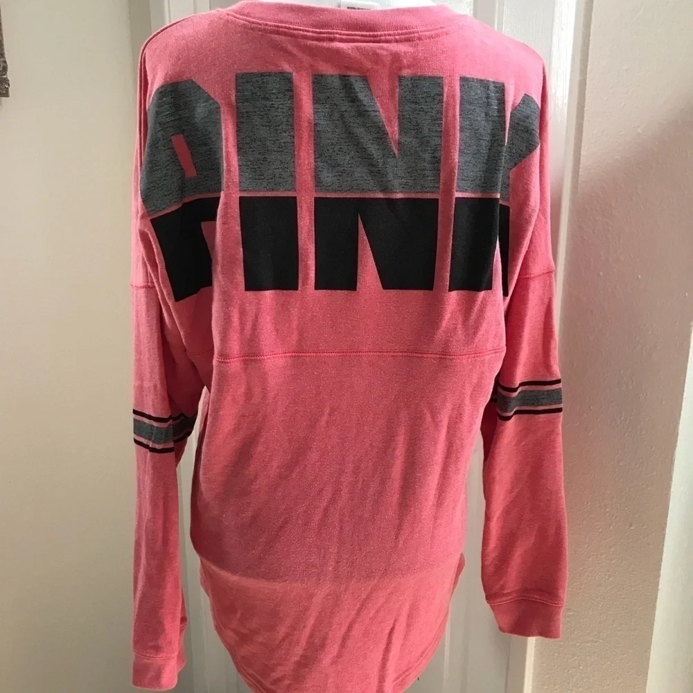 PINK Oversized Peachy Pink Stadium Sweatshirt Sm